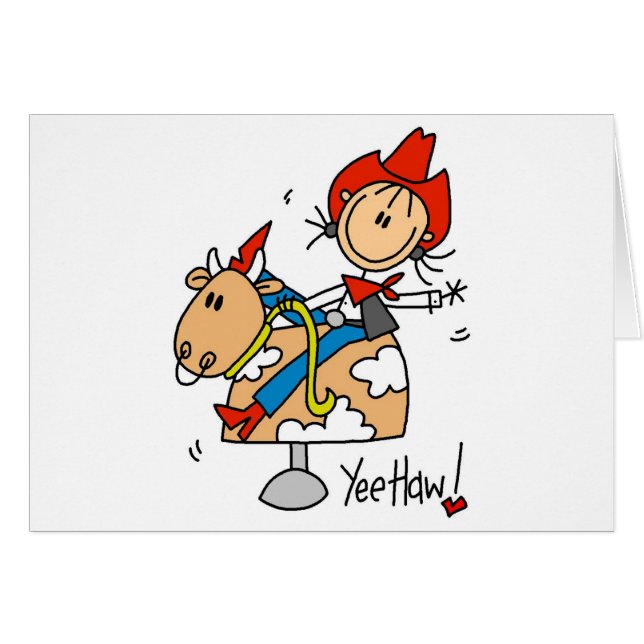 Stick Figure Cowgirl Yee Haw Tshirts and Gifts (Front Horizontal)