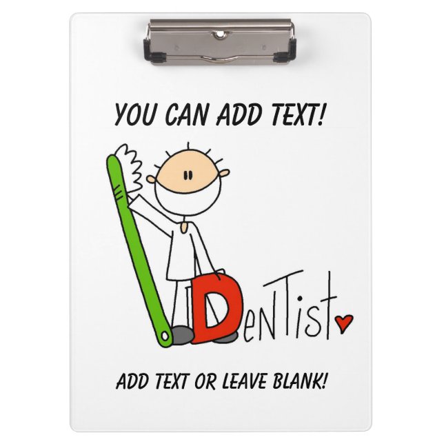 Stick Figure D is for Dentist Clipboard (Front)