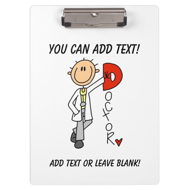 Stick Figure D is for Doctor Clipboard (Front)