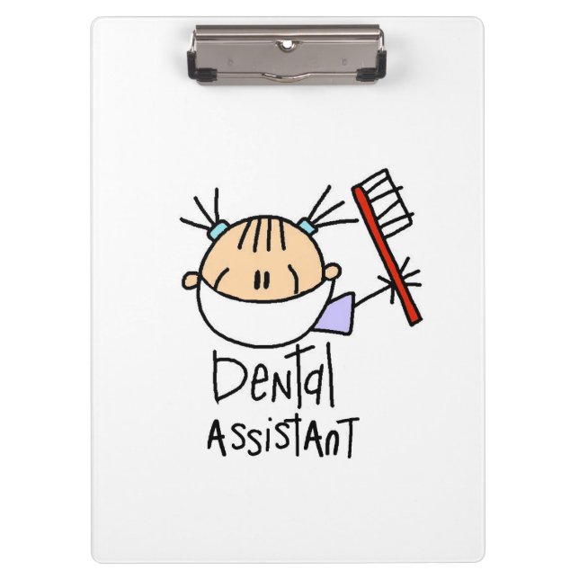 Stick Figure Dental Assistant Clipboard (Front)