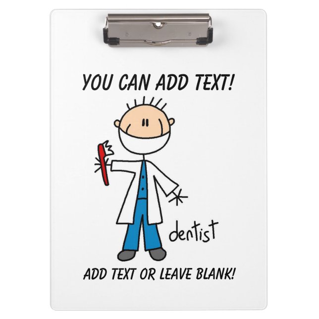 Stick Figure Dentist Clipboard (Front)