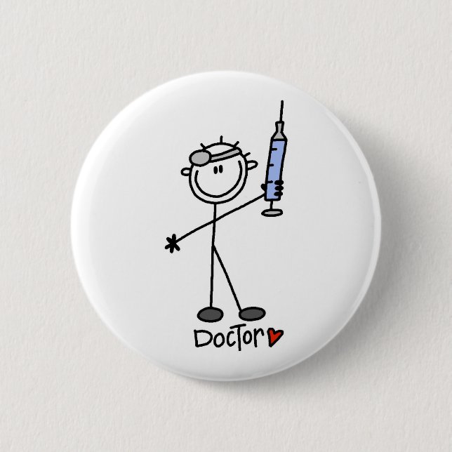 Stick Figure Doctor 6 Cm Round Badge (Front)