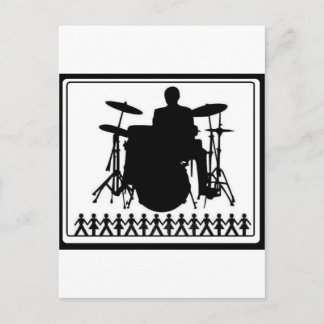 STICK FIGURE DRUMMER POSTCARD