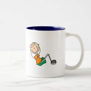 Stick Figure Exercising T-shirts and Gifts Two-Tone Coffee Mug