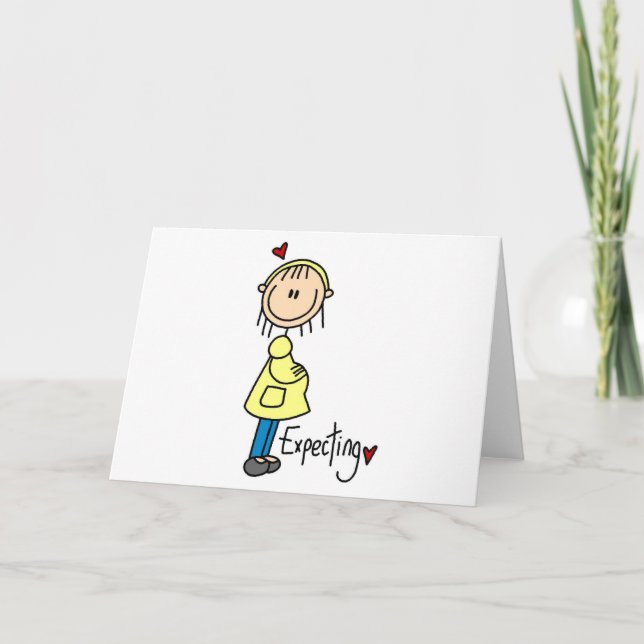 Stick Figure Expecting Baby Announcement (Front)