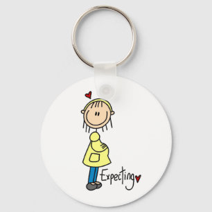 Stick Figure Expecting Baby Key Ring