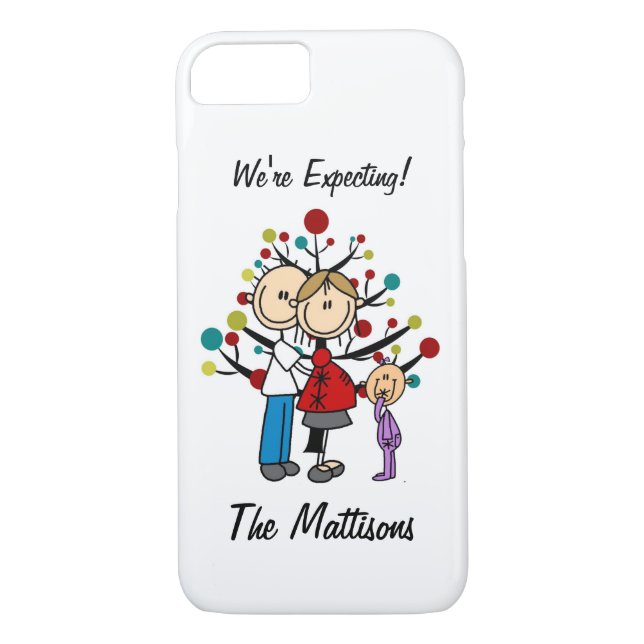 Stick Figure Family Girl Expecting Custom iPhone 7 Case-Mate iPhone Case (Back)