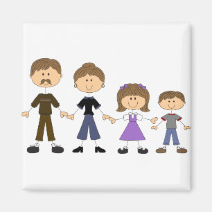 Stick Figure Family Magnet