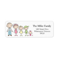 Stick Figure Family Return Address Labels