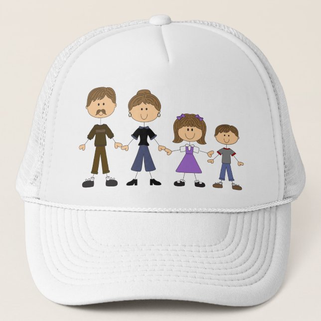 Stick Figure Family Trucker Hat (Front)
