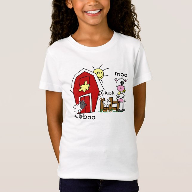 Stick Figure Farm Animals Tshirts and Gifts (Front)