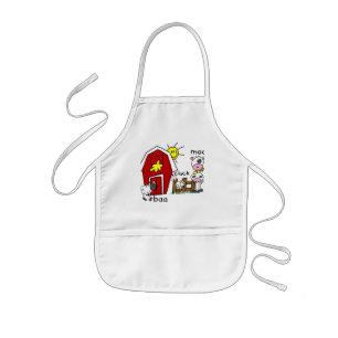 Stick Figure Farm Animals Tshirts and Gifts Kids Apron