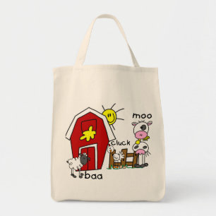 Stick Figure Farm Animals Tshirts and Gifts Tote Bag