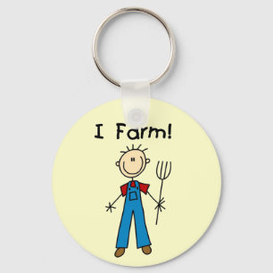 Stick Figure Farmer Tshirts and Gifts Key Ring