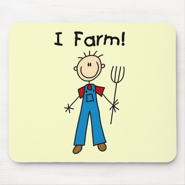 Stick Figure Farmer Tshirts and Gifts Mouse Pad (Front)