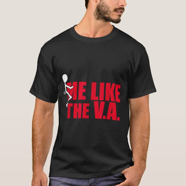 Stick Figure Fck Me Like The Va Funny Veteran Dark T-Shirt (Front)