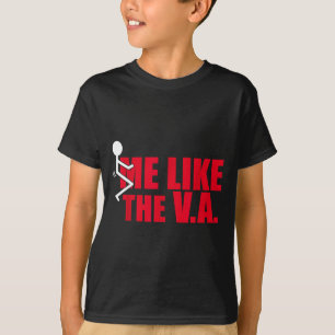 Stick Figure Fck Me Like The Va Funny Veteran Dark T-Shirt