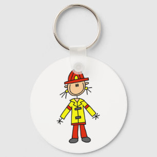 Stick Figure Firefighter Tshirts and Gifts Key Ring