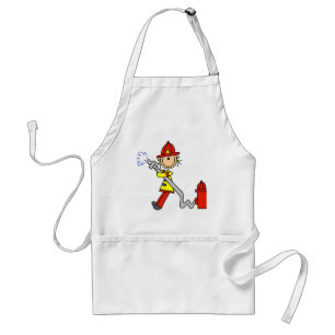 Stick Figure Firefighter with Hose Apron