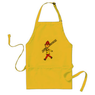 Stick Figure Firefighter with Ladder Apron