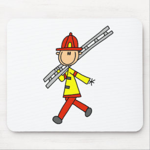 Stick Figure Firefighter with Ladder Mousepad