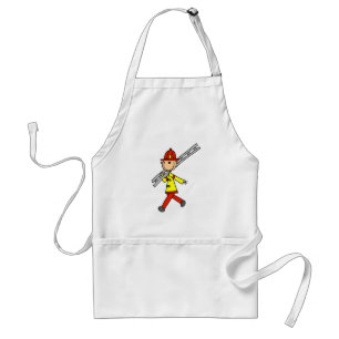 Stick Figure Firefighter with Ladder Standard Apron