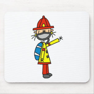 Stick Figure Firefighter with Mask Mousepad