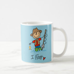 Stick Figure Fisherman Coffee Mug