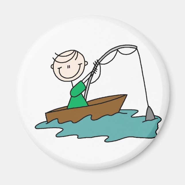 Stick Figure Fishing Magnet (Front)