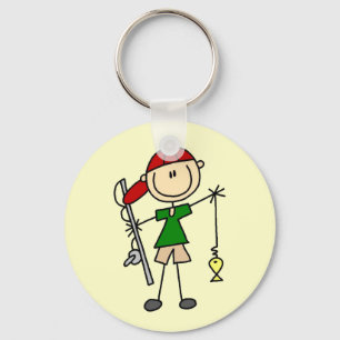 Stick Figure Fishing Tshirts and Gifts Key Ring