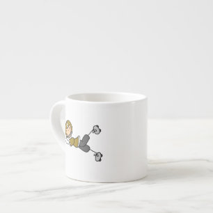 Stick Figure Football Gold Espresso Cup