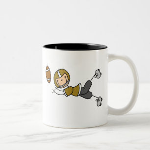 Stick Figure Football Gold Two-Tone Coffee Mug