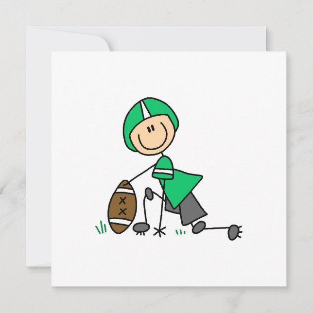 Stick Figure Football Green (Front)