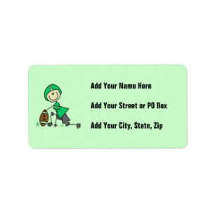 Stick Figure Football Green Label
