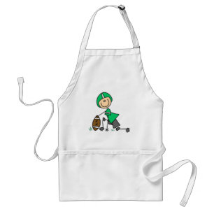 Stick Figure Football Green Standard Apron