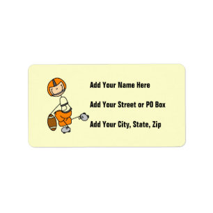 Stick Figure Football Orange Label