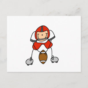 Stick Figure Football Red Postcard