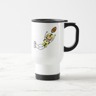 Stick Figure Football Yellow Travel Mug