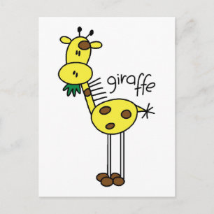 Stick Figure Giraffe T-shirts and Gifts Postcard