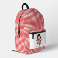 Stick Figure Girl And Gingham