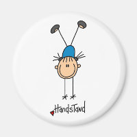 Stick Figure Girl Doing Handstands Magnet