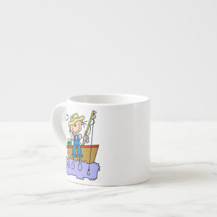 Stick Figure Girl Fishing Espresso Cup