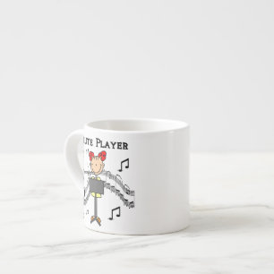 Stick Figure Girl Flute Player Tshirts and Gifts Espresso Cup