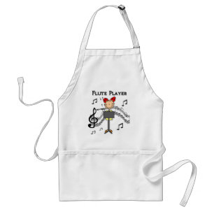 Stick Figure Girl Flute Player Tshirts and Gifts Standard Apron