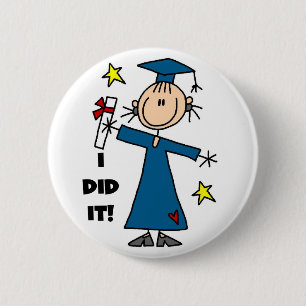 Stick Figure Girl Graduate T-shirts and Gifts 6 Cm Round Badge