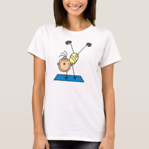 Stick Figure Girl Gymnast Doing Flips T-shirt