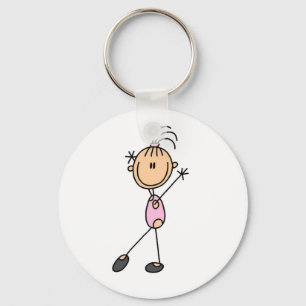 Stick Figure Girl Gymnast Tshirts and Gifts Key Ring