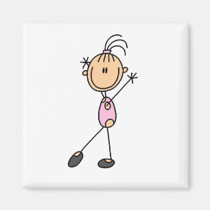 Stick Figure Girl Gymnast Tshirts and Gifts Magnet
