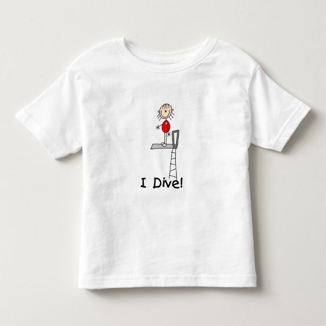 Stick Figure Girl I Dive Toddler T-Shirt (Front)