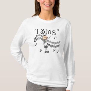 Stick Figure Girl I Sing T-shirts and Gifts